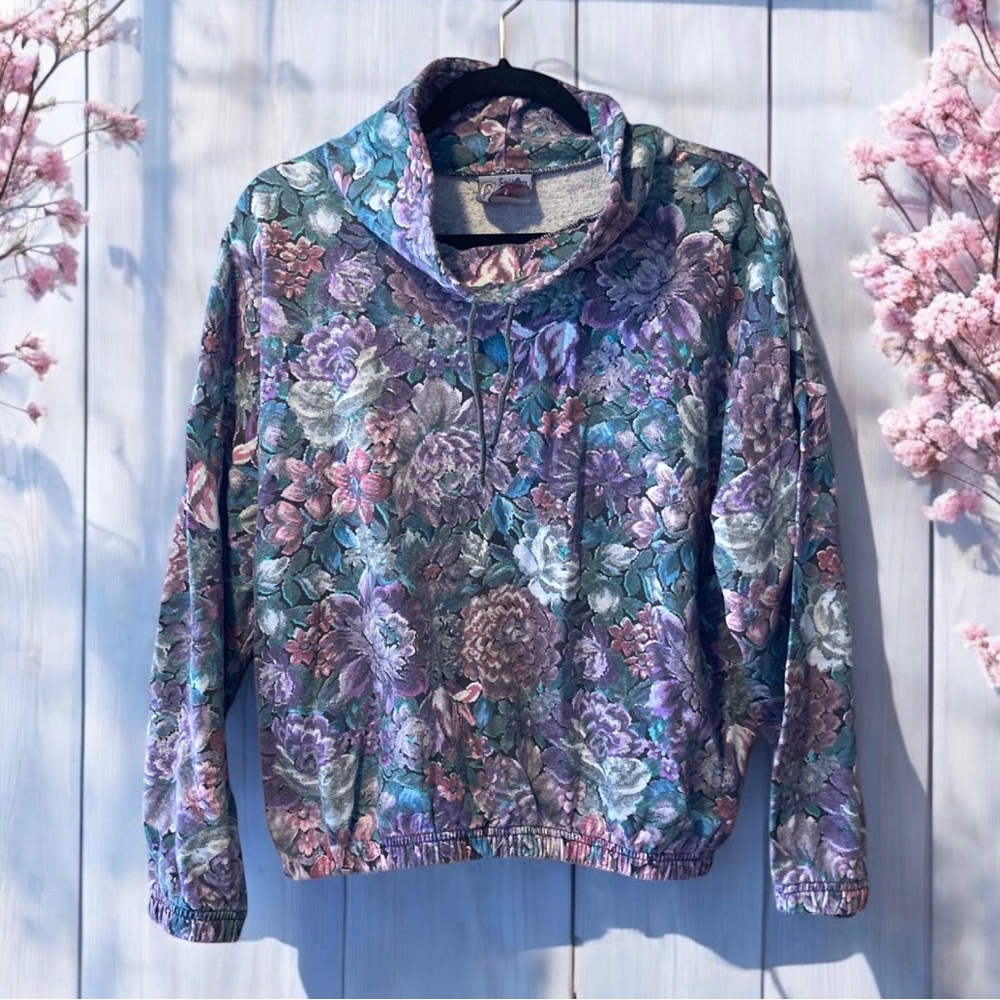 Cafe au Lait Vintage Floral Hoodie